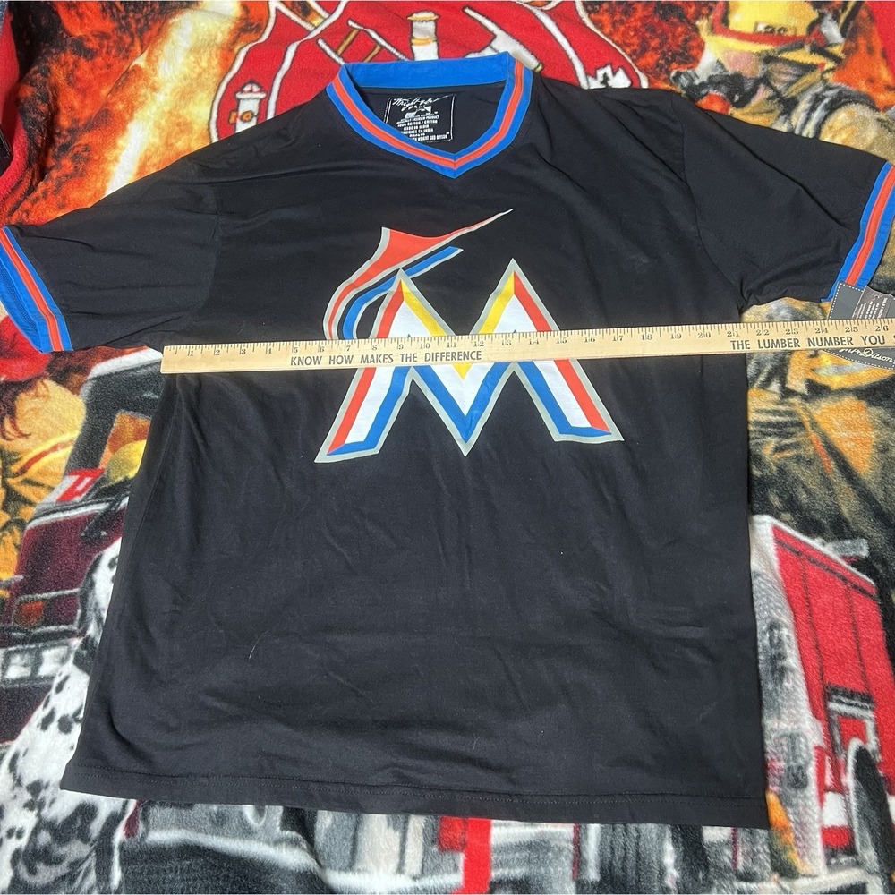 Miami Marlins Wright & Ditson Men's XXL‎ Black MLB Baseball - Picture 7 of 8